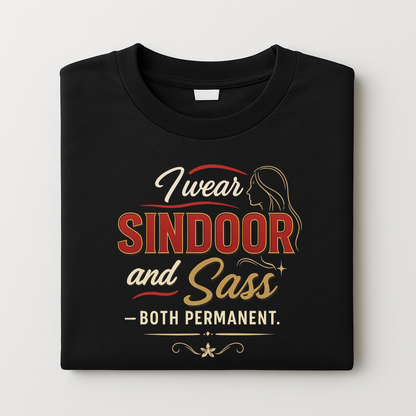 I wear sindoor and sass — both permanent. Classic Crew T-Shirt