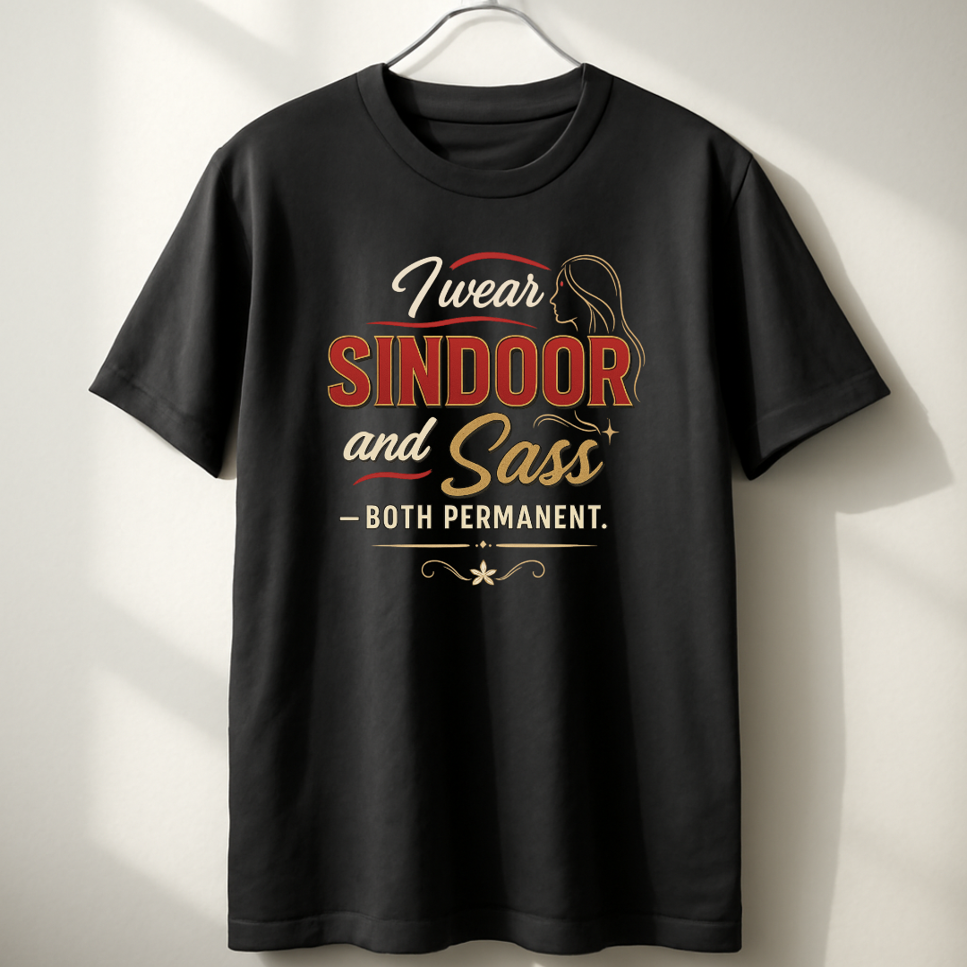I wear sindoor and sass — both permanent. Classic Crew T-Shirt