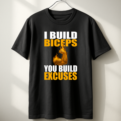 I Build Biceps You Build Excuses Unisex Classic Crew T-Shirt
