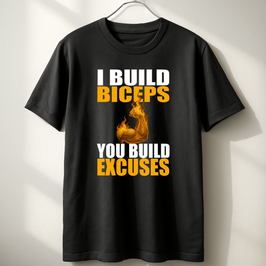 I Build Biceps You Build Excuses Unisex Classic Crew T-Shirt
