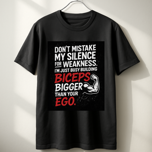 Don't mistake my silence for weakness. I'm just busy building biceps bigger than your ego. Unisex Classic Crew T-Shirt