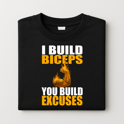 I Build Biceps You Build Excuses Unisex Classic Crew T-Shirt