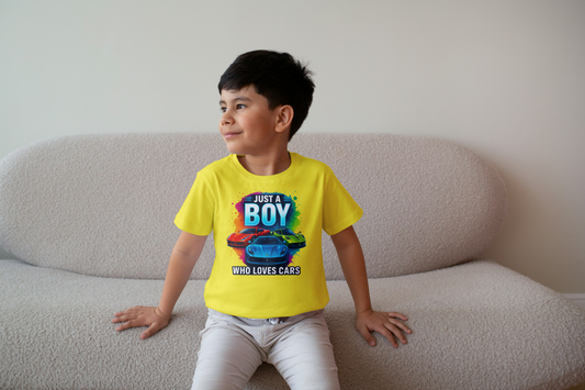 Just a Boy Who Loves Car Boy's Crew Neck T-Shirt